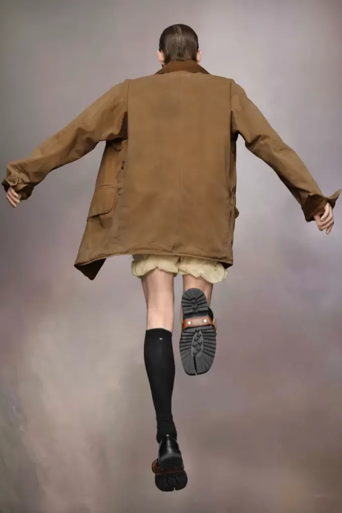 Corduroy Collar Waxed Coat