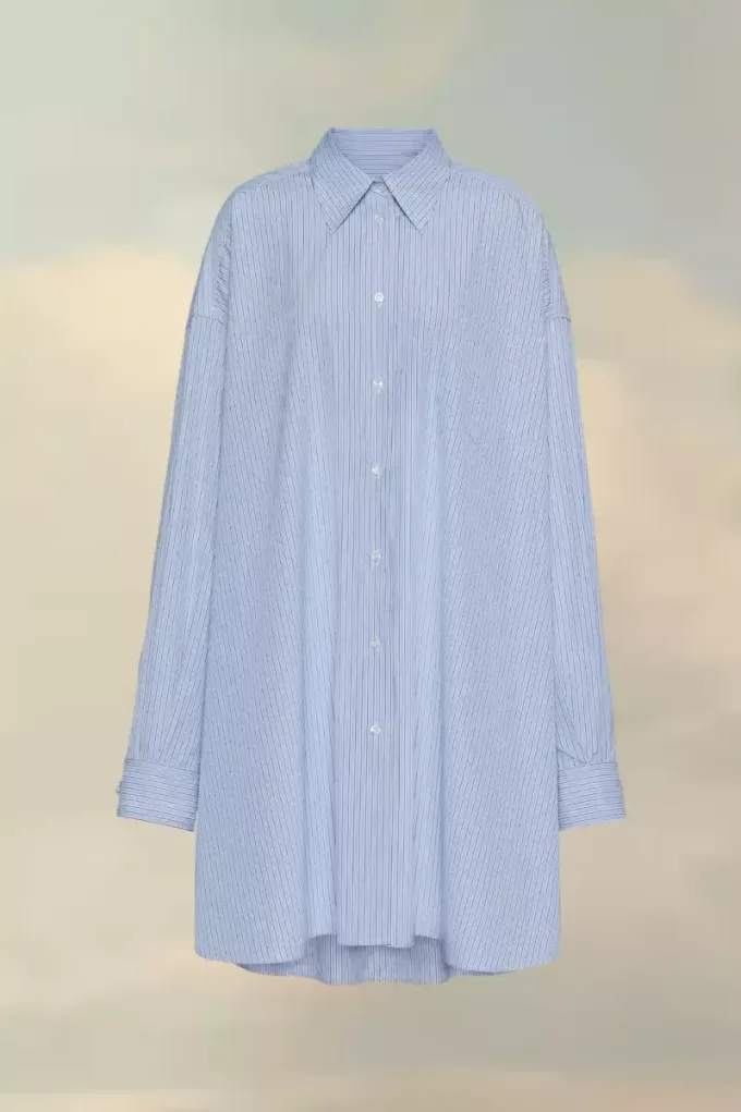 Cotton poplin pinstripe shirt