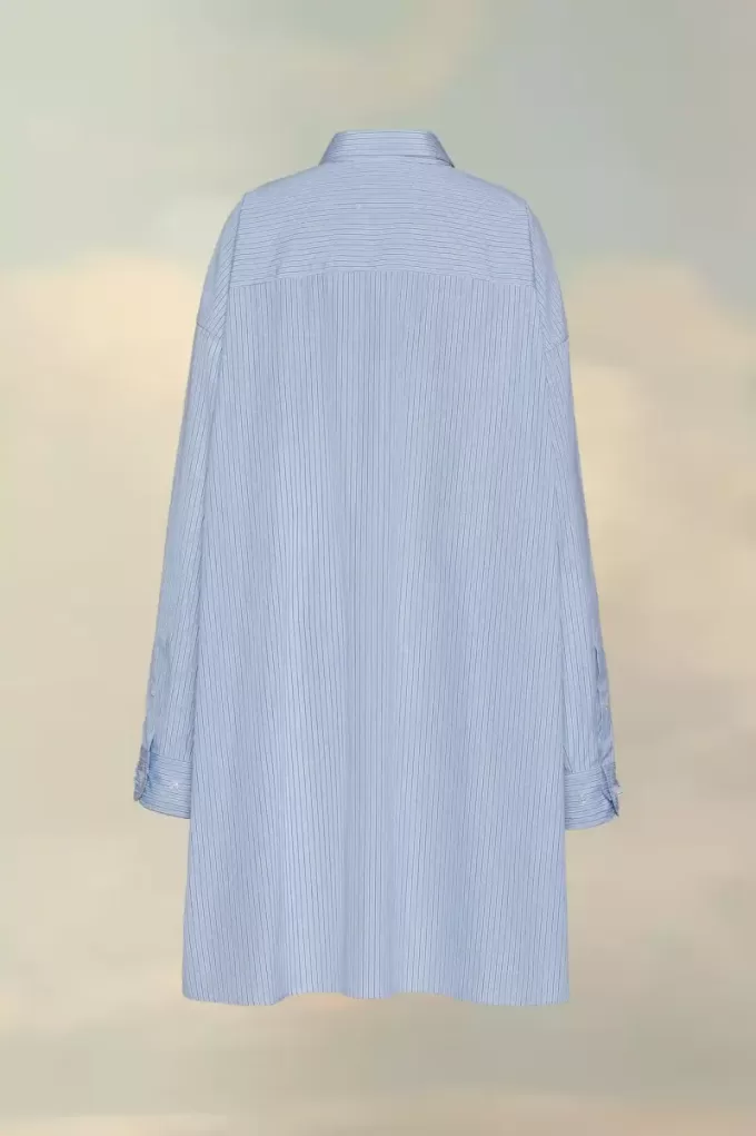 Cotton poplin pinstripe shirt