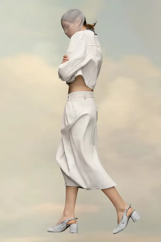 Denim Gathered Skirt Denim Gathered Skirt