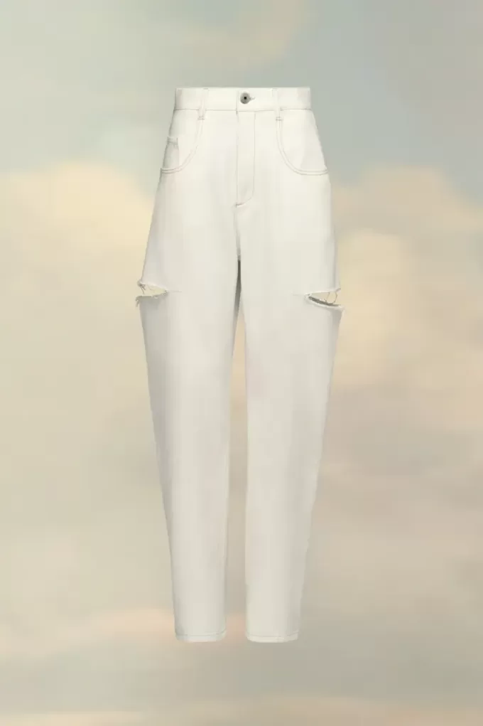 Denim jeans with slash details