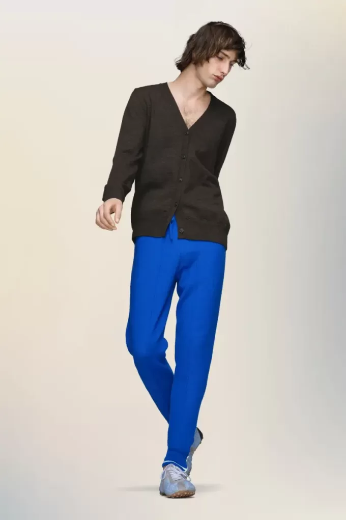 Elbow patch wool cardigan