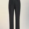 Felted Wool Straight-Leg Trousers