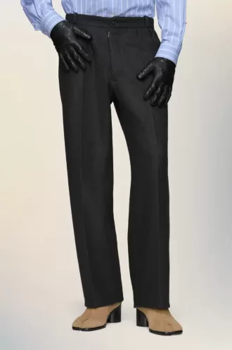 Felted Wool Straight-Leg Trousers