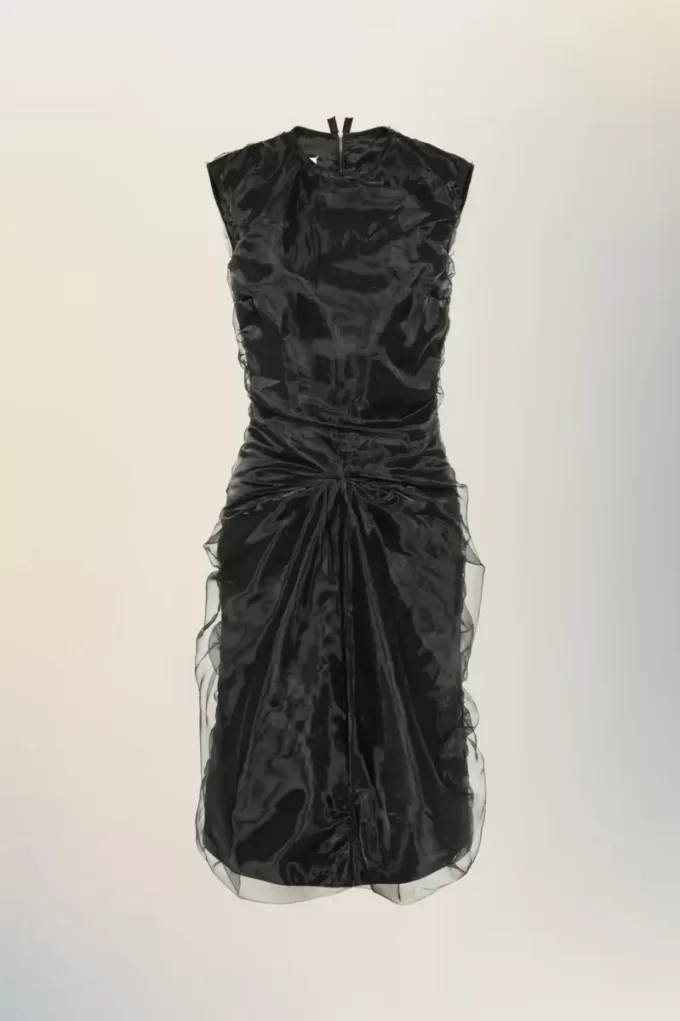 Gathered organza dress