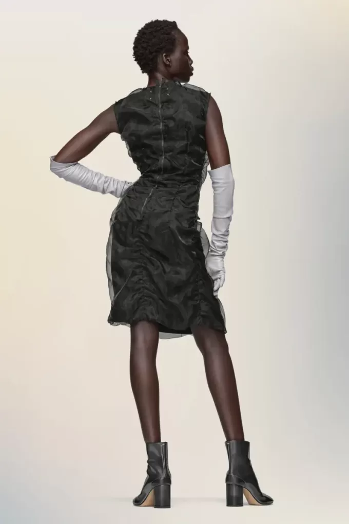 Gathered organza dress