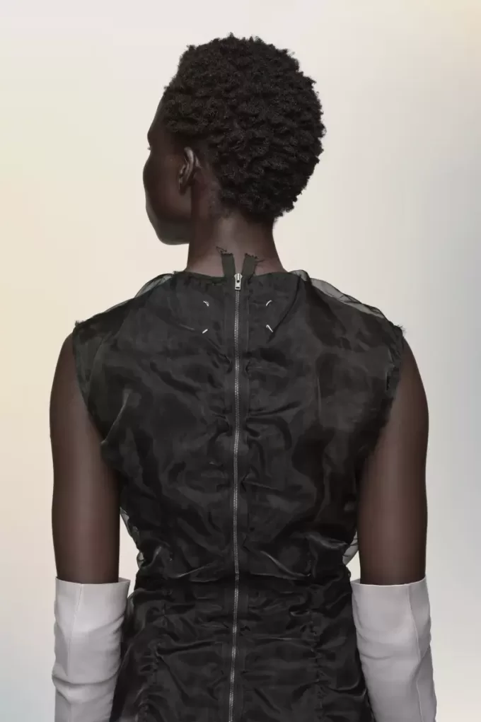 Gathered organza dress