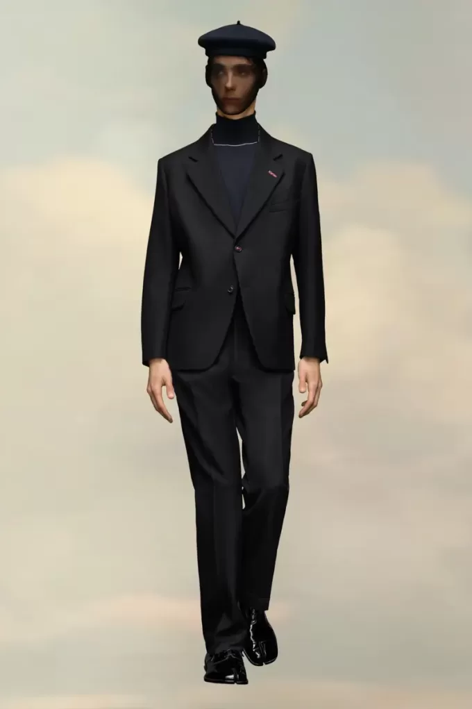 Wool Herringbone Trousers