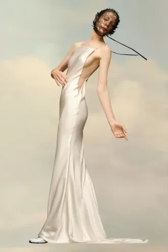 Maison Margiela Hammered Satin Gown