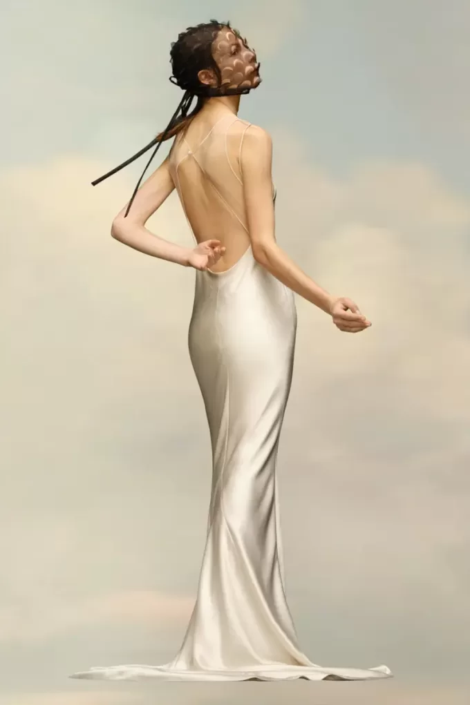 Maison Margiela Hammered Satin Gown