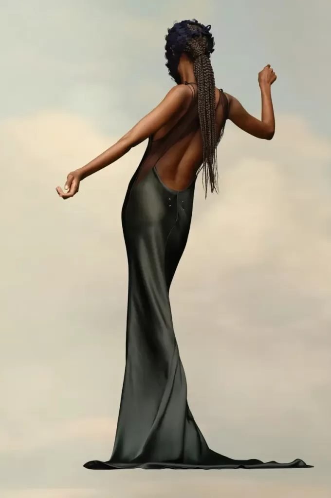 Maison Margiela Hammered Satin Gown