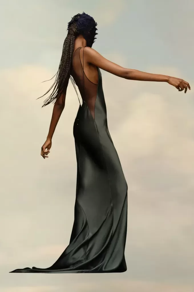 Maison Margiela Hammered Satin Gown