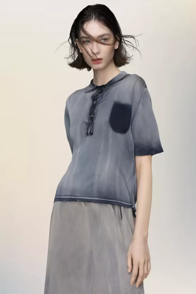 Maison Margiela Sun-faded polo top