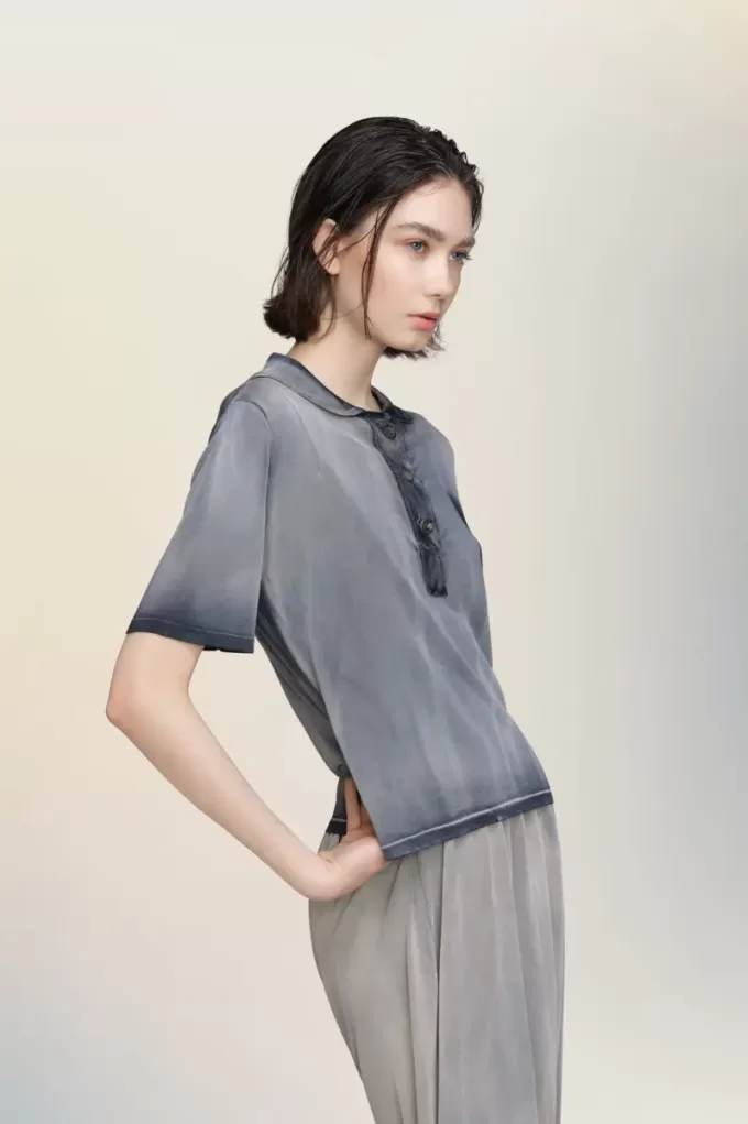 Maison Margiela Sun-faded polo top