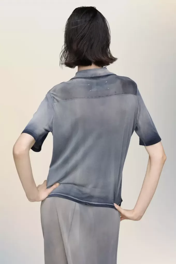 Maison Margiela Sun-faded polo top