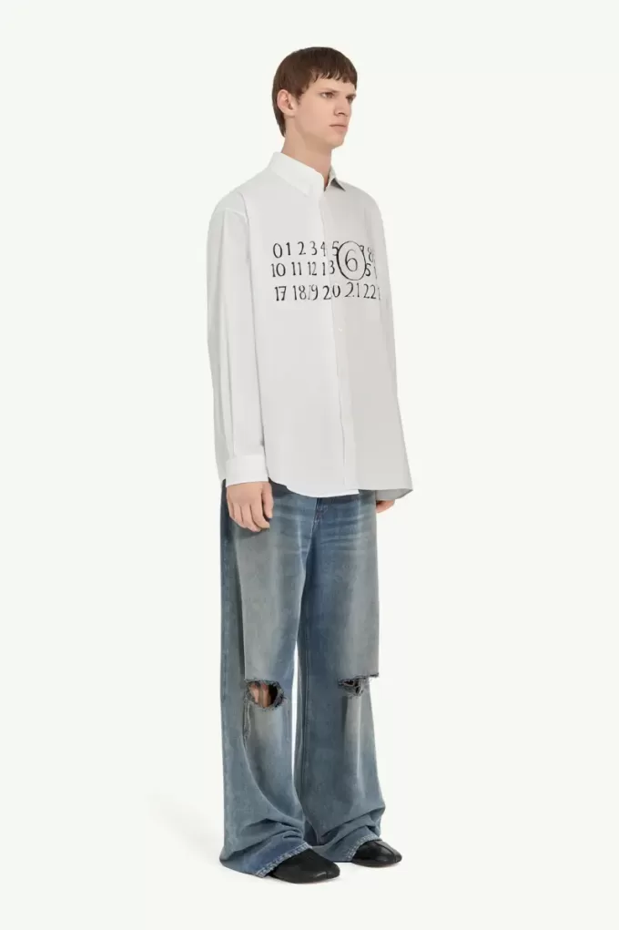 Numeric asymmetric shirt