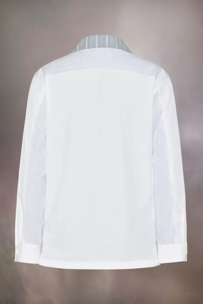 Patchwork pinstripe shirt