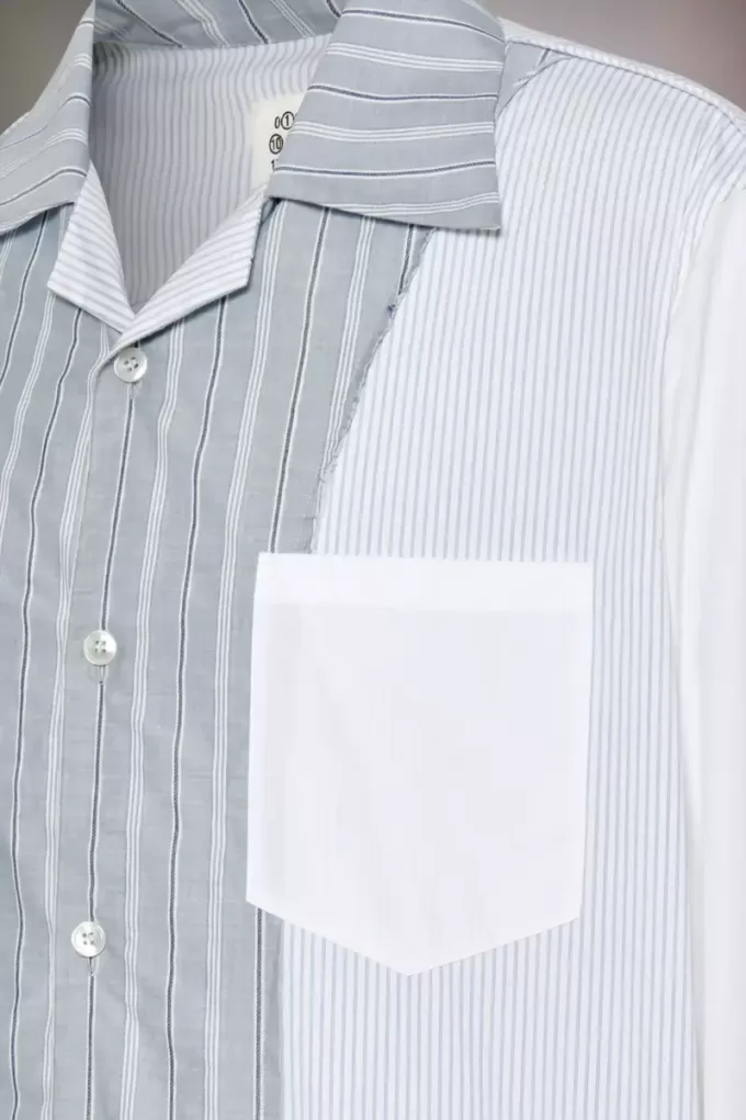 Patchwork pinstripe shirt