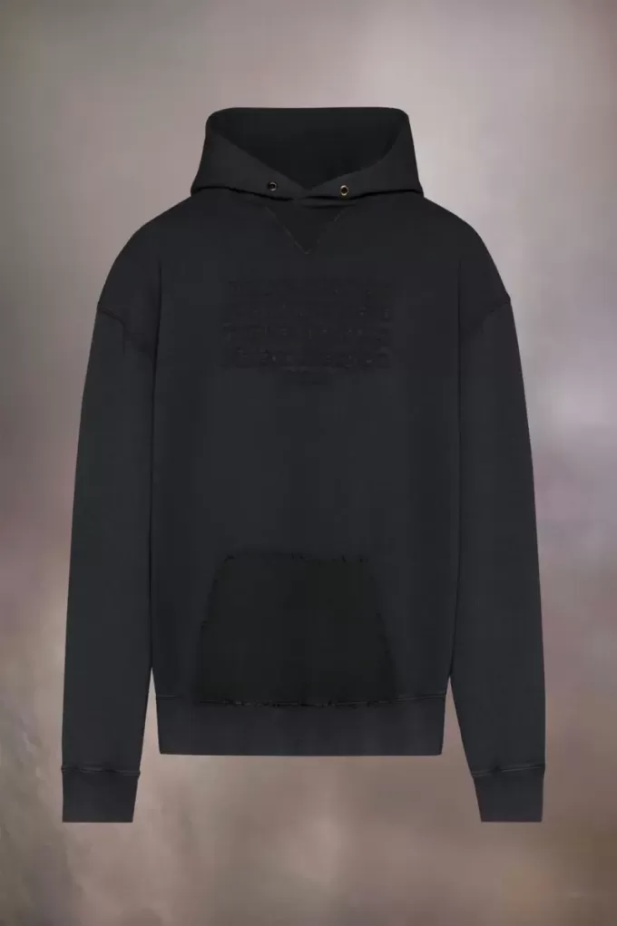 Reverse logo hooded sweatshirt