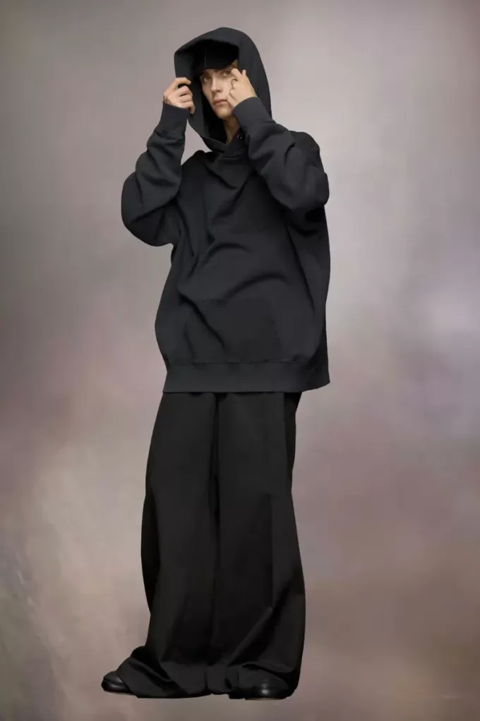 Reverse logo hooded sweatshirt