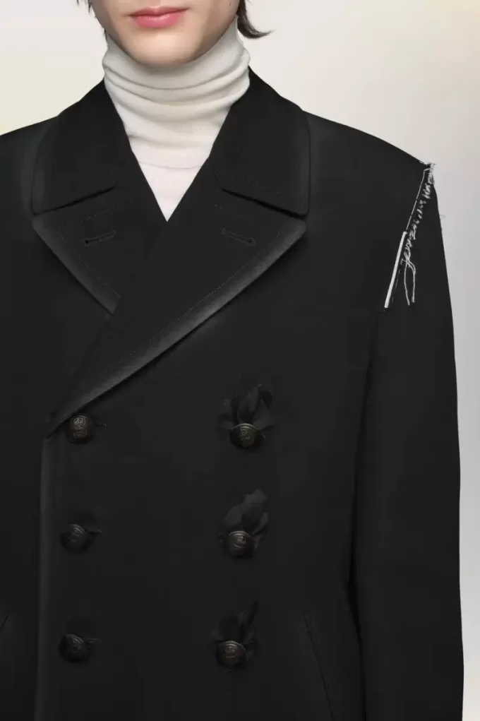 Reversible wool coat