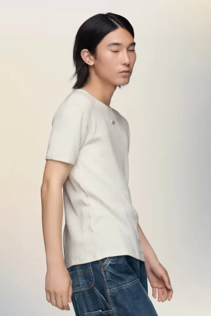 Ribbed cotton t-shirt