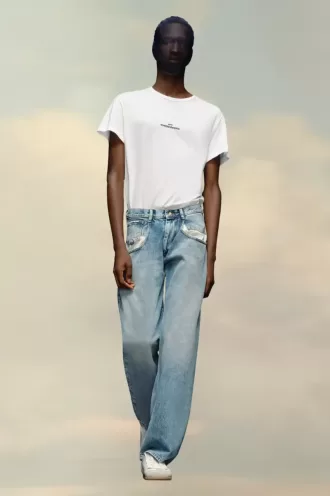 Straight jeans with contrasted pockets