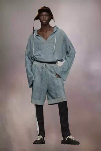 Summer chin茅 knit hoodie