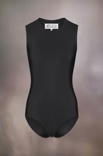 Technical jersey sleeveless bodysuit