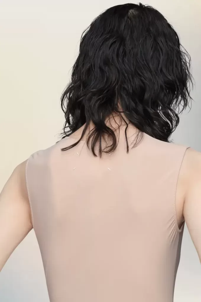 Technical jersey sleeveless bodysuit