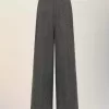 Wide-leg wool trousers
